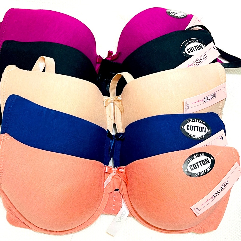 Lot of 5 MAMIA Bra Size 38B Foam Padded Underwire Heathered  T-Shirt Bra